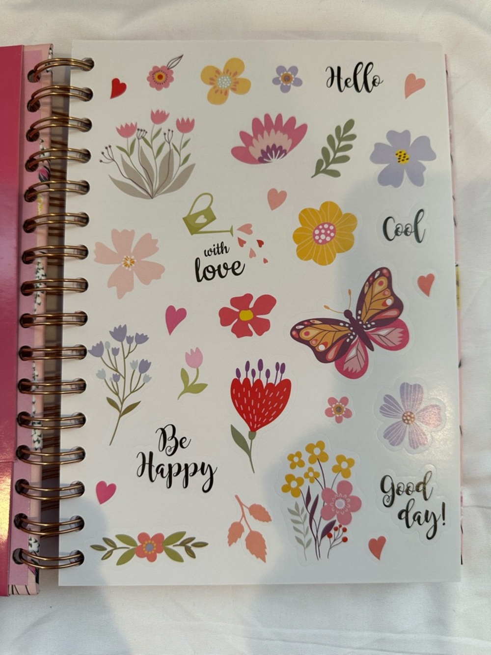 Pink Floral Spiral Notebook – “Be Still” with Gold Daisy Pen & Stickers - Picture 2 of 6